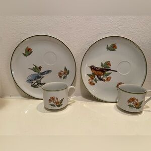 Fitz & Floyd Collector Bird Snack Set 1975- Set of 2
